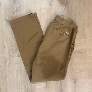 Mountain Khakis Jackson Chino Pants Mens 36x32 Slim Tailored Fit Tan Stretch